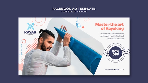 Free PSD kayak transport facebook template