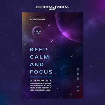 Keep calm and focus flyer template