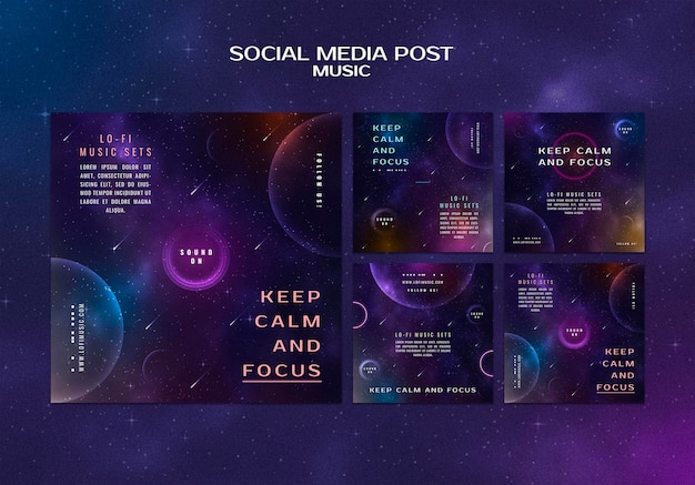 Free PSD keep calm and focus social media post