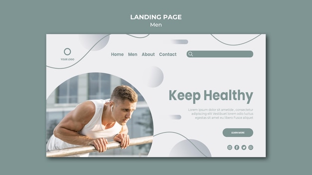 Free PSD keep healthy concept landing page