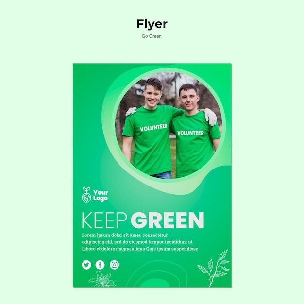 Keep planet green flyer template