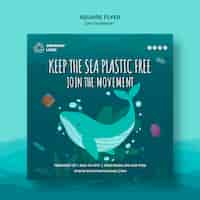 Free PSD keep the sea plastic free save waters square flyer