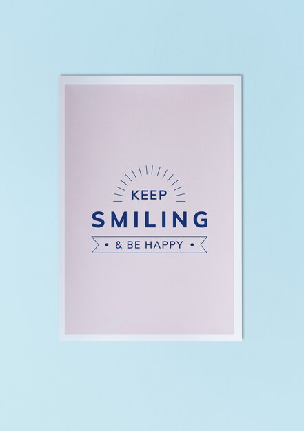 Продолжай улыбаться и будь счастливым постером макета