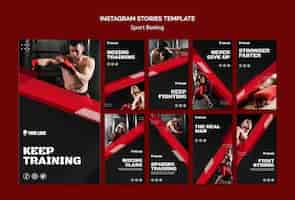 Free PSD keep training boxing instagram stories