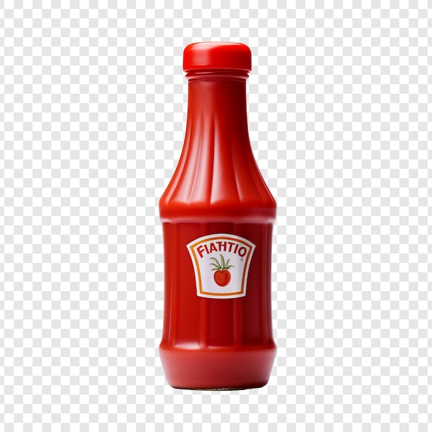 Bottiglia di ketchup isolata su sfondo trasparente