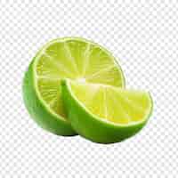 Free PSD key lime isolated fruits on transparent background