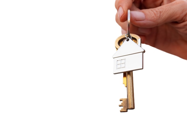Keys held in hand isolated