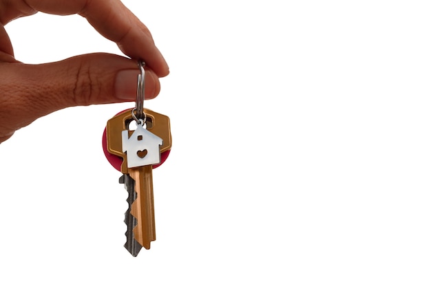 Keys held in hand isolated