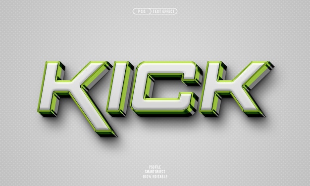 Free PSD kick 3d editable text effect