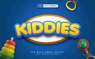 Free PSD kiddies 3d text effect