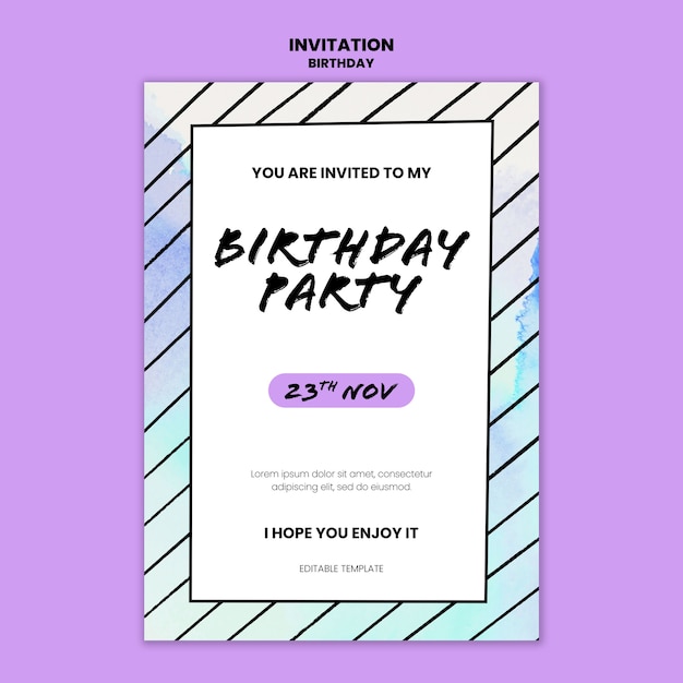 Kids birthday celebration invitation template