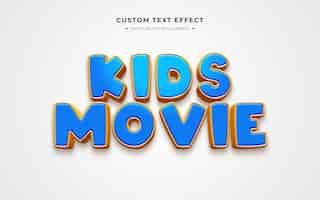 Free PSD kids movie 3d text style effect