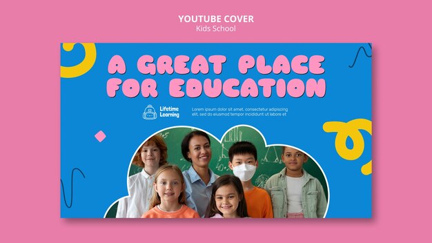 kids school youtube cover template