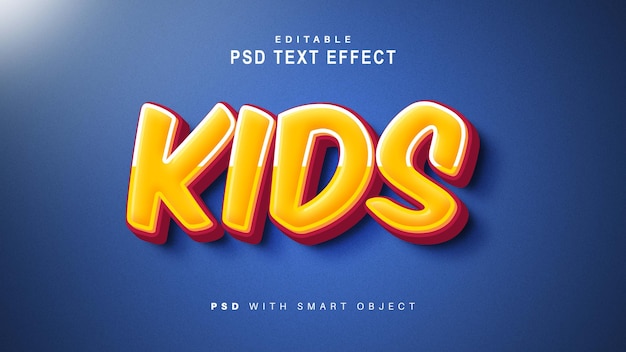PSD gratuito effetto testo per bambini