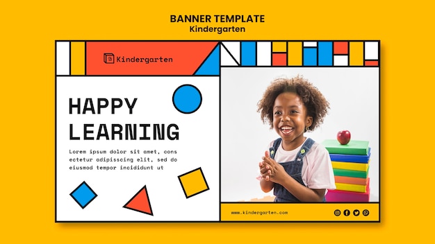 Kindergarten ad banner template