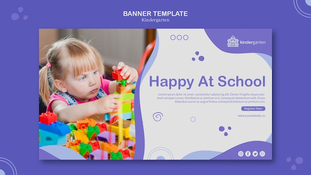 無料PSD 幼稚園の広告テンプレートバナー