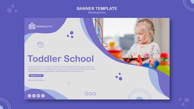 Free PSD kindergarten banner template