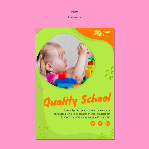 Kindergarten flyer a5 with photo