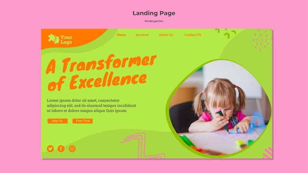kindergarten home page template