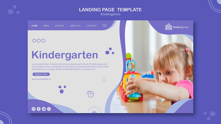 Free PSD kindergarten landing page template