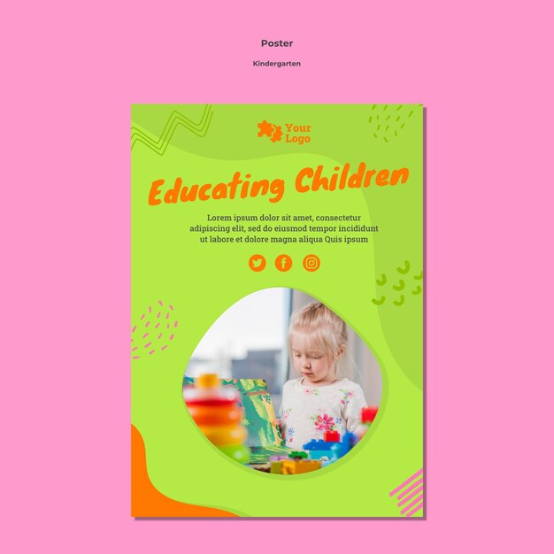 kindergarten poster a4 with photo