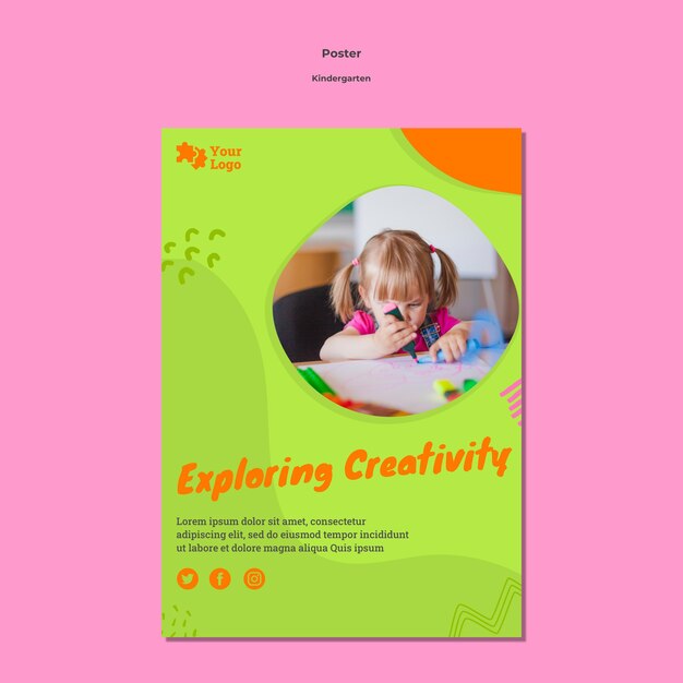 kindergarten poster with photo