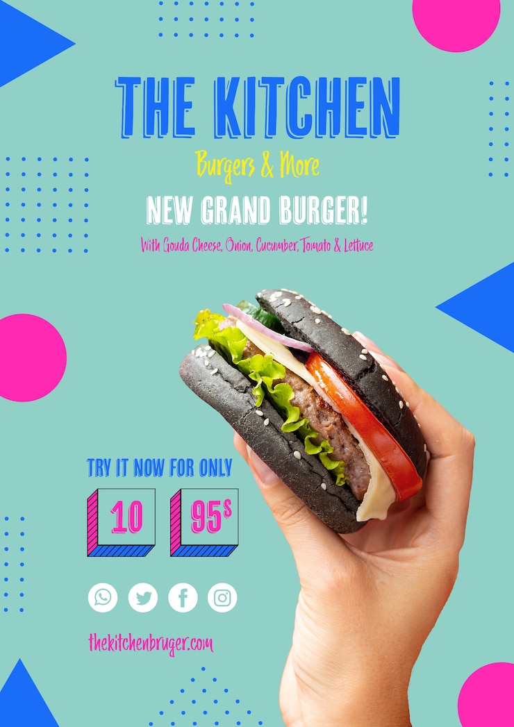 मुफ़्त PSD kitchen menu with new burger template