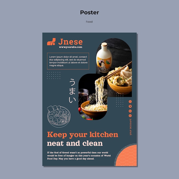 Download Free PSD Kitchen Safety Print Template with Photo