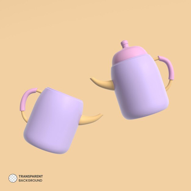 Kitchen Tea Kettle icon isolated 3d render illustration