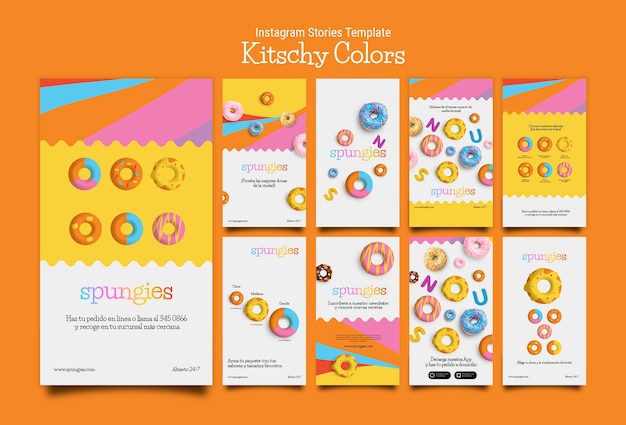 Kitschy colors design instagram stories