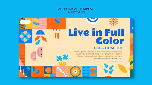 Kitschy colors design  template