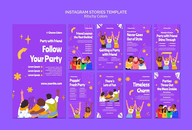 Kitschy colors instagram stories template