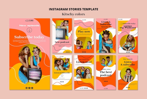 kitschy colors style instagram stories