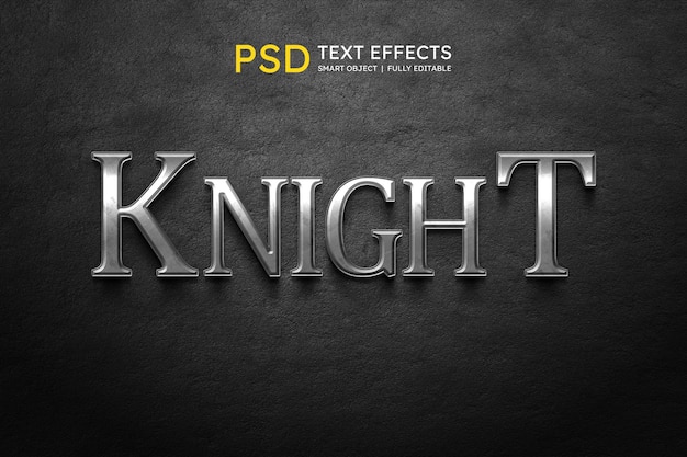 Knight Text Style Effect – Free PSD Template Download