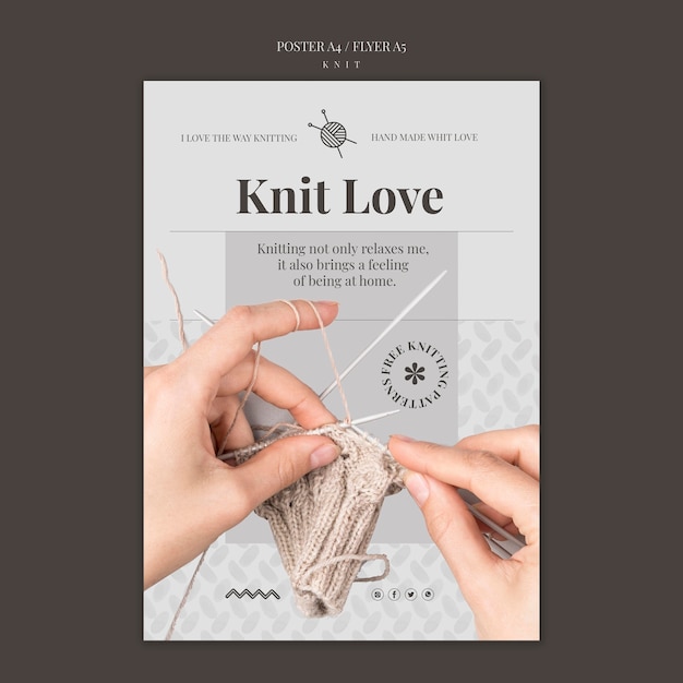 Free PSD knit concept flyer template