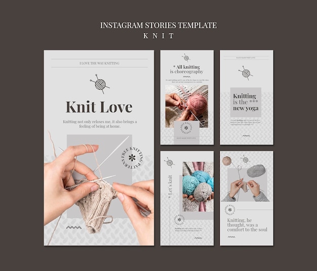 Free PSD knit concept instagram stories template