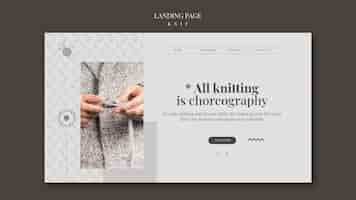 Free PSD knit concept landing page template