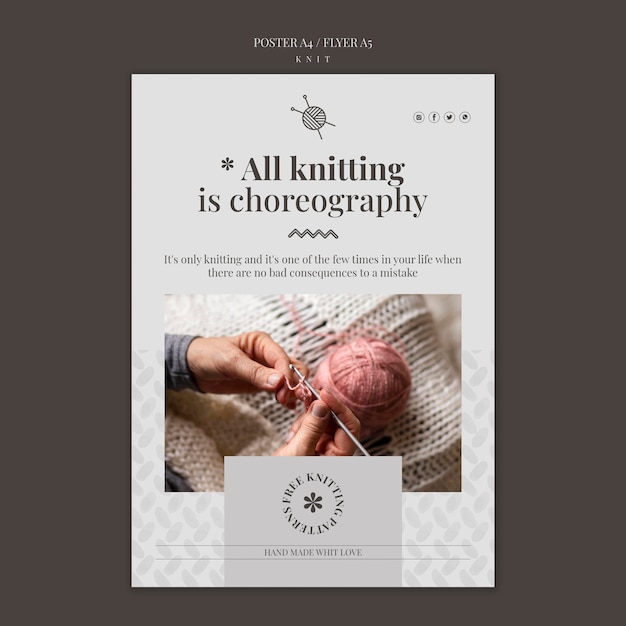 Knit concept poster template