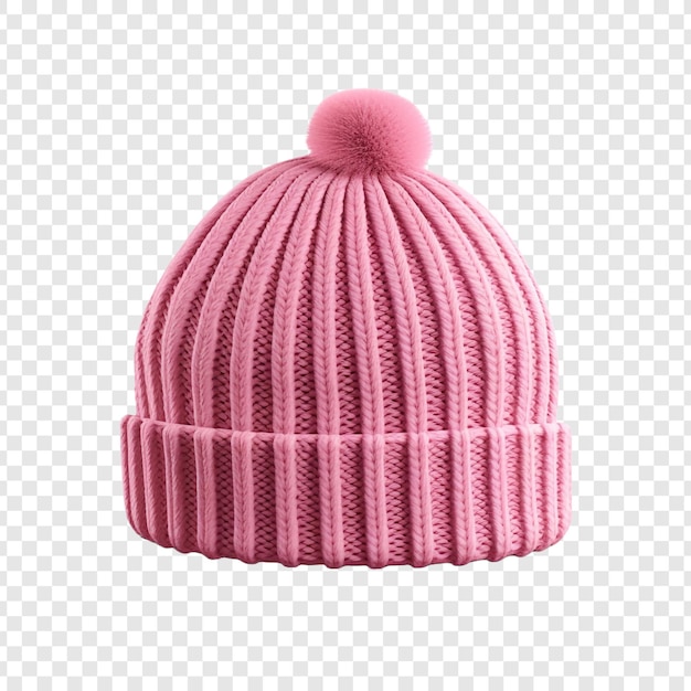 Тканая шляпа розового цвета на прозрачном фоне