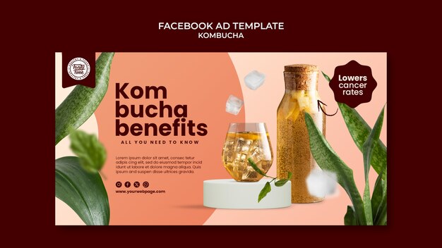 kombucha drink facebook template
