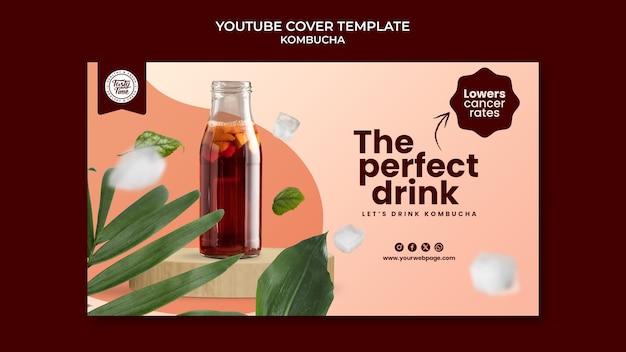 Free PSD kombucha drink youtube cover