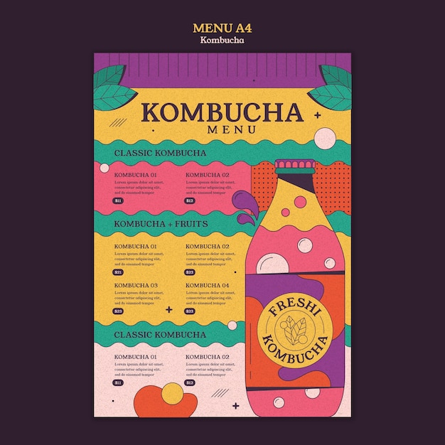 Kombucha template design