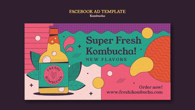 Free PSD kombucha template design