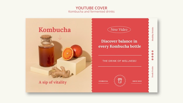 Free PSD kombucha template design