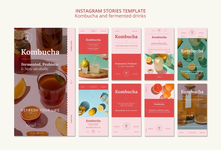 Free PSD kombucha template design