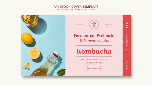 PSD gratuito progettazione del modello kombucha