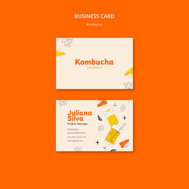 Free PSD kombucha template design