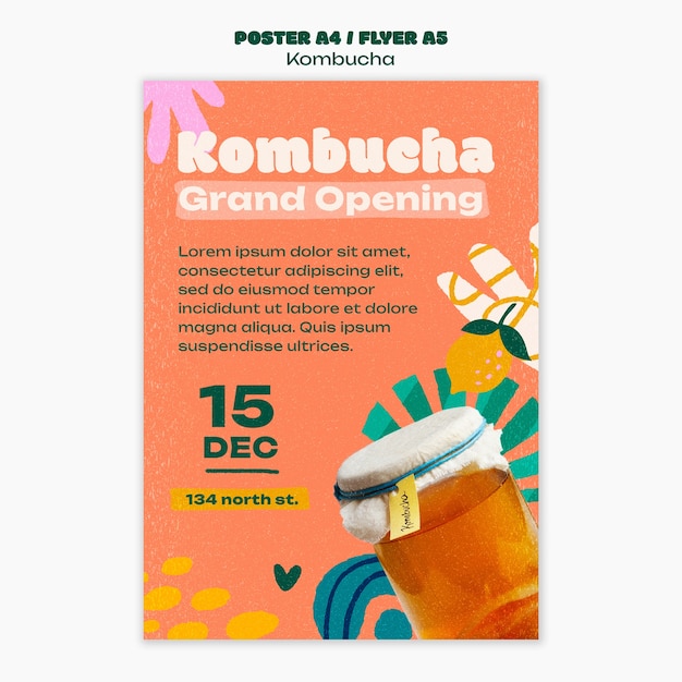 Free PSD kombucha template design