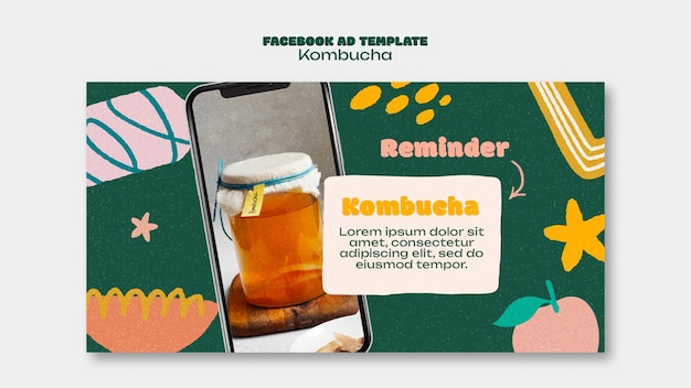 PSD gratuito progettazione del modello kombucha