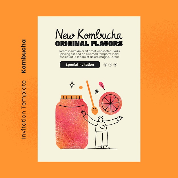 Free PSD kombucha template design